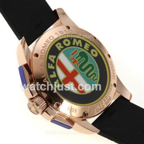 Chopard Gran Turismo XL Alfa Romeo Working Chronograph Rose Gold Case with Black Dial-Rubber Strap