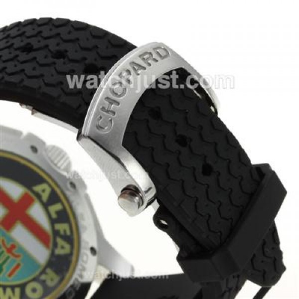 Chopard Gran Turismo XL Alfa Romeo Working Chronograph with White Dial-Rubber Strap