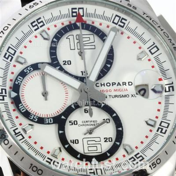 Chopard Gran Turismo XL Alfa Romeo Working Chronograph with White Dial-Rubber Strap