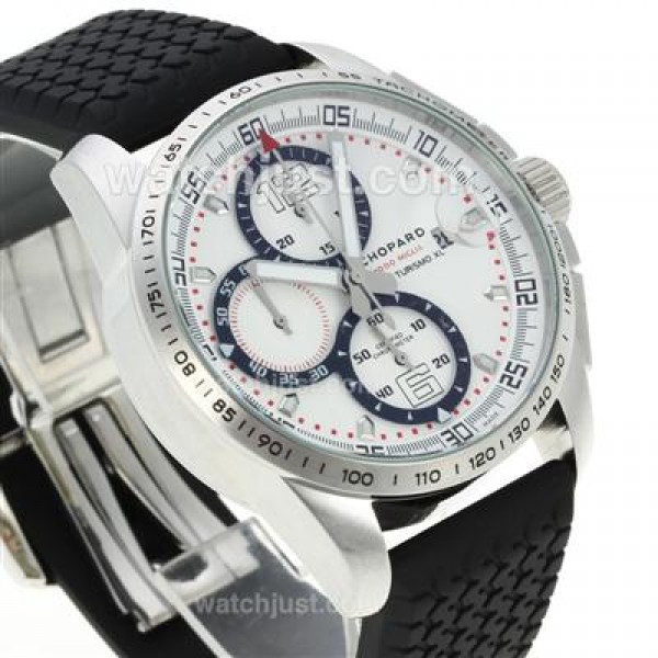 Chopard Gran Turismo XL Alfa Romeo Working Chronograph with White Dial-Rubber Strap