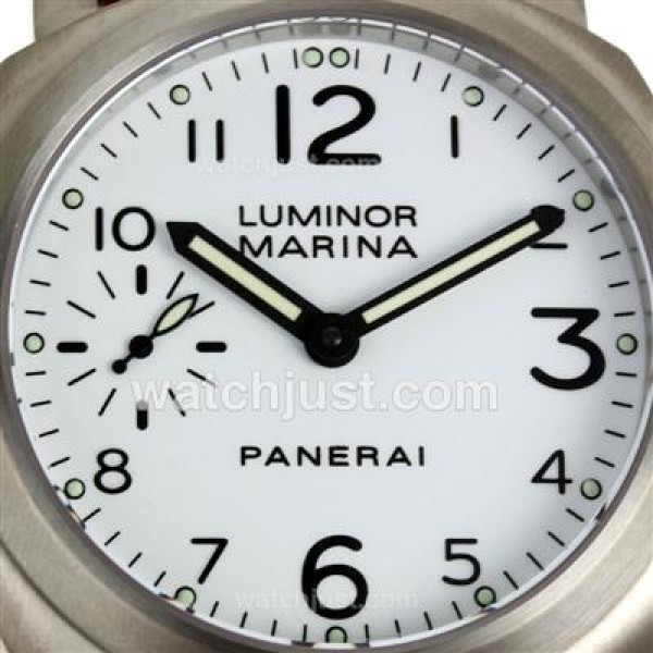 Panerai Luminor Marina Swiss ETA Unitas 6497 Movement Manual Winding Titanium Case with White Dial-AR Coating