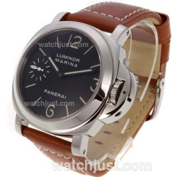 Panerai Luminor Marina Swiss ETA Unitas 6497 Movement Manual Winding with Black Dial