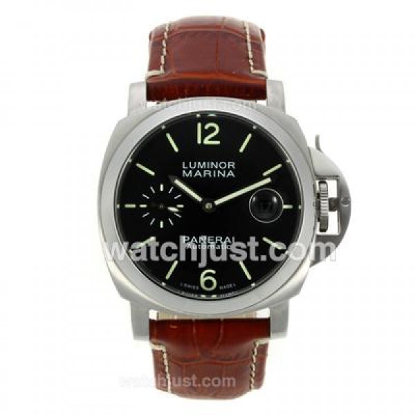 Panerai Luminor Marina Automatic with Black Dial-Leather Strap
