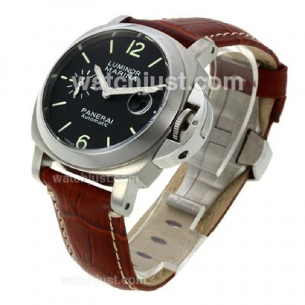 Panerai Luminor Marina Automatic with Black Dial-Leather Strap