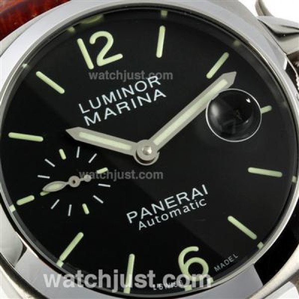 Panerai Luminor Marina Automatic with Black Dial-Leather Strap