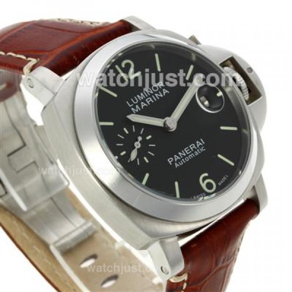 Panerai Luminor Marina Automatic with Black Dial-Leather Strap