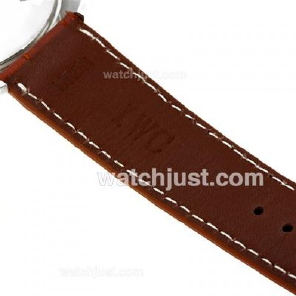 IWC Pilot Mark XVI Swiss ETA 2892 Movement with Black Dial-Brown Leather Strap
