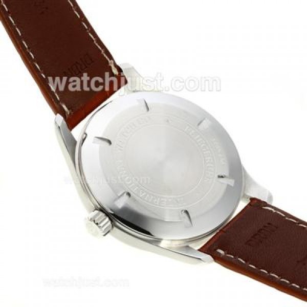 IWC Pilot Mark XVI Swiss ETA 2892 Movement with Black Dial-Brown Leather Strap