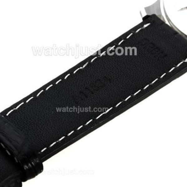 IWC Pilot Mark XVI Swiss ETA 2892 Movement with Black Dial-Black Leather Strap