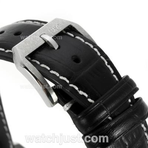 IWC Pilot Mark XVI Swiss ETA 2892 Movement with Black Dial-Black Leather Strap