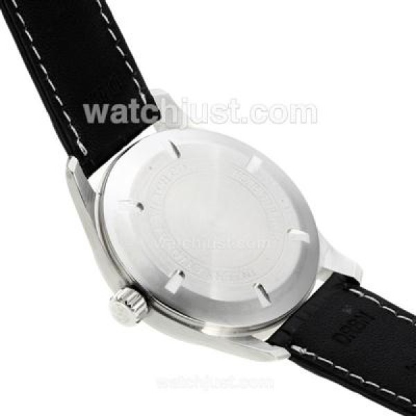 IWC Pilot Mark XVI Swiss ETA 2892 Movement with Black Dial-Black Leather Strap