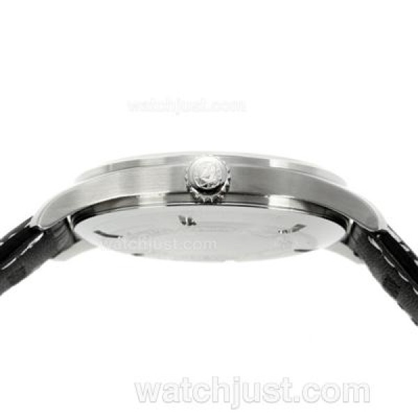 IWC Pilot Mark XVI Swiss ETA 2892 Movement with Black Dial-Black Leather Strap