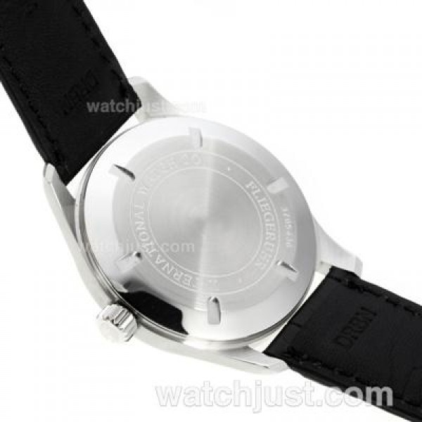 IWC Pilot Mark XVI Swiss ETA 2892 Movement with Black Dial-Leather Strap
