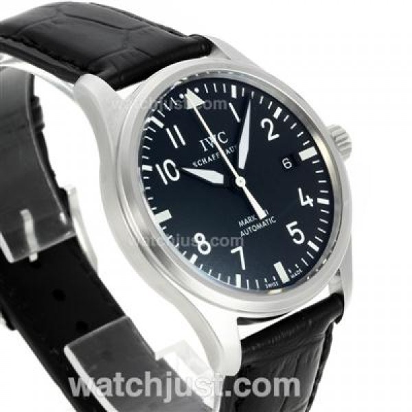 IWC Pilot Mark XVI Swiss ETA 2892 Movement with Black Dial-Leather Strap