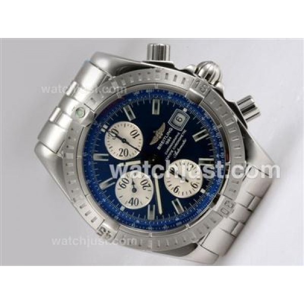 Breitling Chronomat Evolution Chronograph Swiss Valjoux 7750 Movement with Blue Dial