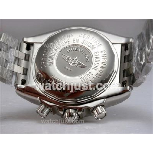Breitling Chronomat Evolution Chronograph Swiss Valjoux 7750 Movement with Blue Dial