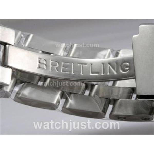 Breitling Chronomat Evolution Chronograph Swiss Valjoux 7750 Movement with Blue Dial