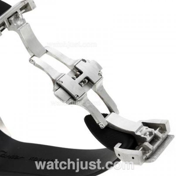 Cartier Santos 100 Swiss ETA 2836 Movement with White Dial-Rubber Strap
