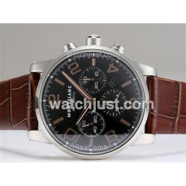 Montblanc Time Walker Chronograph Swiss Valjoux 7750 Movement with Black Dial