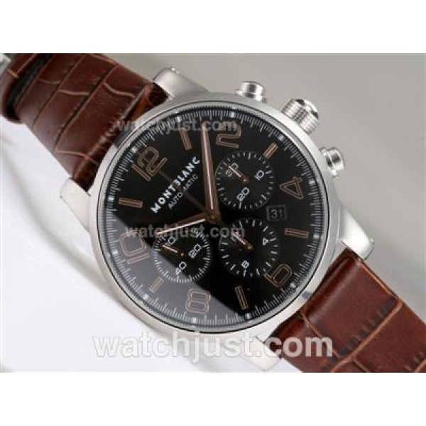 Montblanc Time Walker Chronograph Swiss Valjoux 7750 Movement with Black Dial