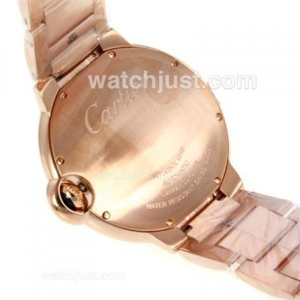 Cartier Ballon bleu de Cartier Automatic Full Rose Gold with White Dial-Sapphire Glass