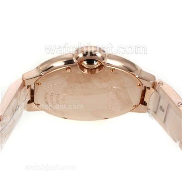 Cartier Ballon bleu de Cartier Automatic Full Rose Gold with White Dial-Sapphire Glass