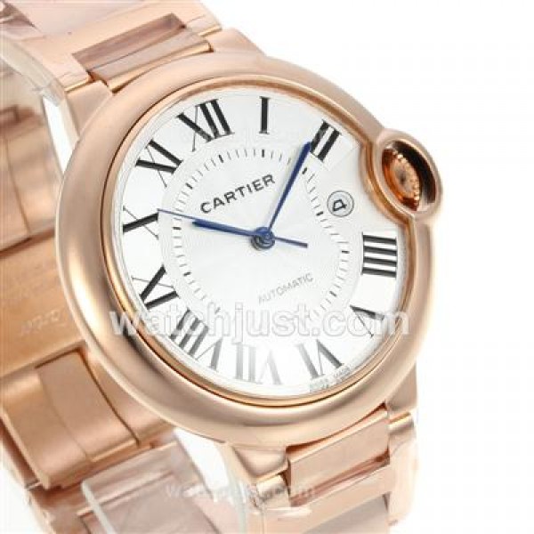 Cartier Ballon bleu de Cartier Automatic Full Rose Gold with White Dial-Sapphire Glass