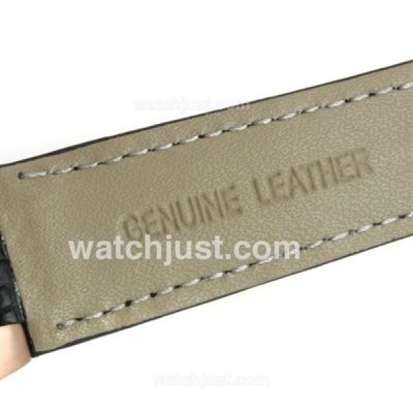 Cartier Ballon bleu de Cartier Automatic Rose Gold Case with Whie Dial-Black Leather Strap