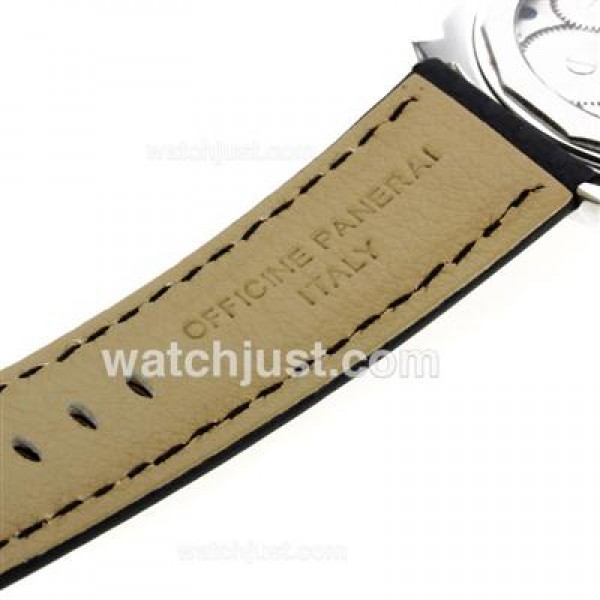 Panerai Luminor Marina Swiss ETA Unitas 6497 Movement with White Dial-Black Leather Strap