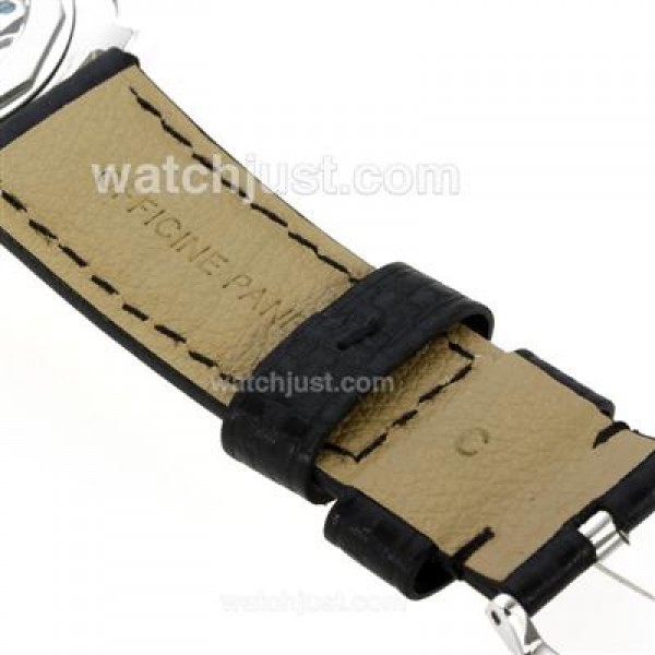 Panerai Luminor Marina Swiss ETA Unitas 6497 Movement with White Dial-Black Leather Strap