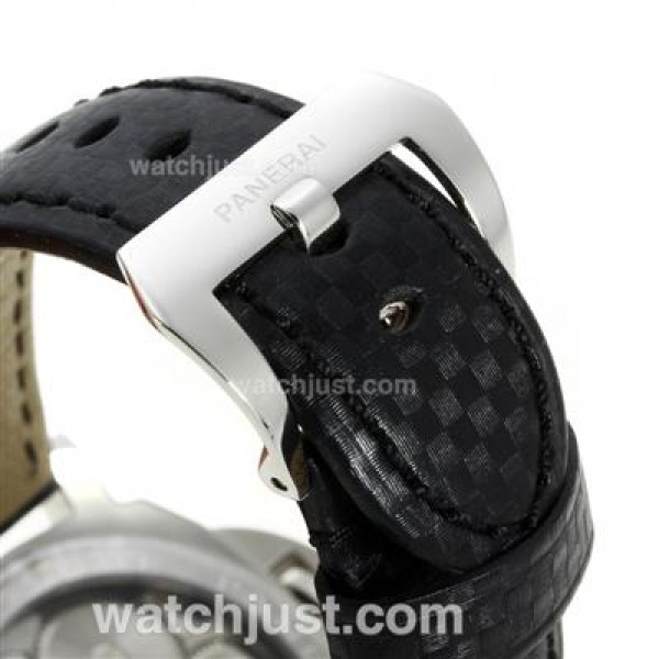 Panerai Luminor Marina Swiss ETA Unitas 6497 Movement with White Dial-Black Leather Strap
