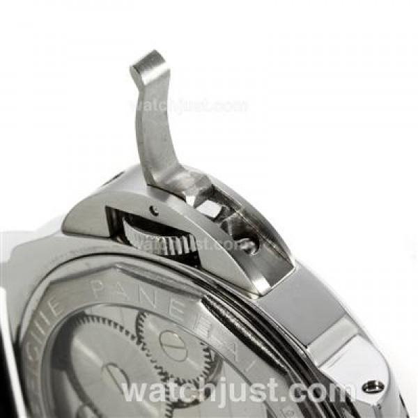 Panerai Luminor Marina Swiss ETA Unitas 6497 Movement with White Dial-Black Leather Strap