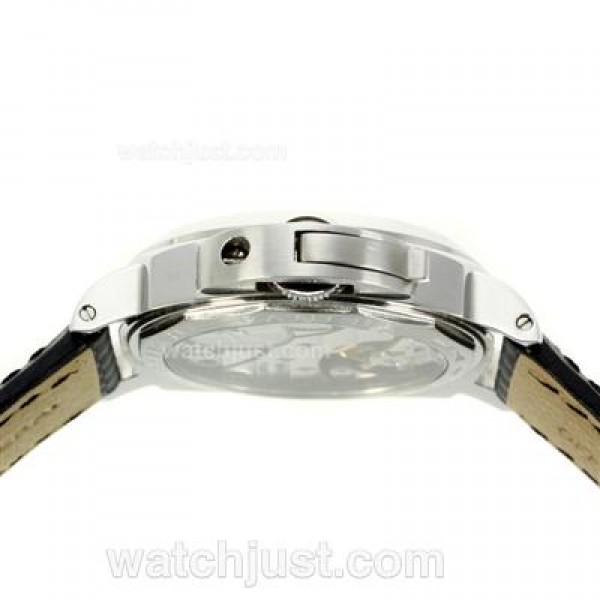 Panerai Luminor Marina Swiss ETA Unitas 6497 Movement with White Dial-Black Leather Strap