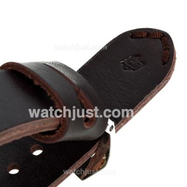 Panerai Luminor Marina Swiss ETA Unitas 6497 Movement with Black Dial-Coffee Leather Strap