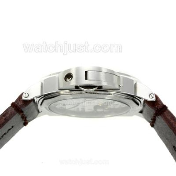Panerai Luminor Marina Swiss ETA Unitas 6497 Movement with Black Dial-Coffee Leather Strap