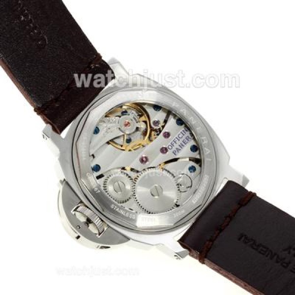Panerai Luminor Marina Swiss ETA Unitas 6497 Movement with Black Dial-Coffee Leather Strap