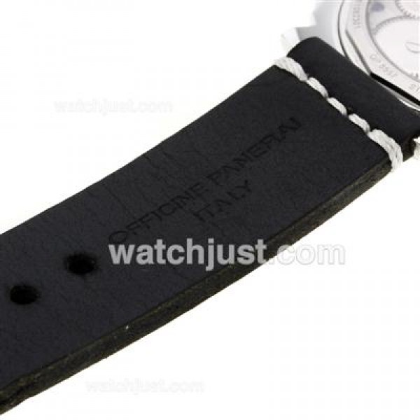 Panerai Luminor Swiss ETA Unitas 6497 Movement Number Markers with White Dial-Leather Strap