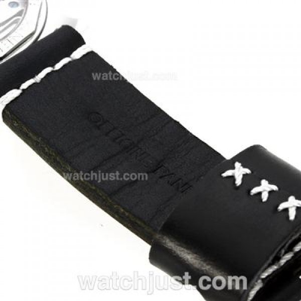 Panerai Luminor Swiss ETA Unitas 6497 Movement Number Markers with White Dial-Leather Strap
