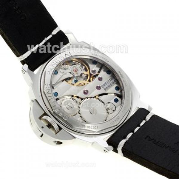 Panerai Luminor Swiss ETA Unitas 6497 Movement Number Markers with White Dial-Leather Strap