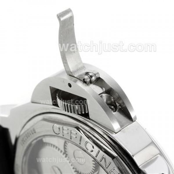 Panerai Luminor Swiss ETA Unitas 6497 Movement with White Dial-Leather Strap