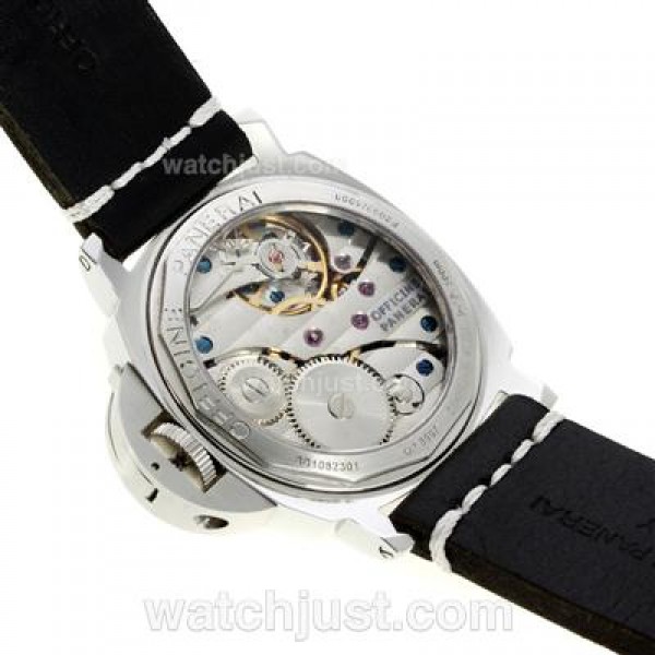 Panerai Luminor Swiss ETA Unitas 6497 Movement with White Dial-Leather Strap
