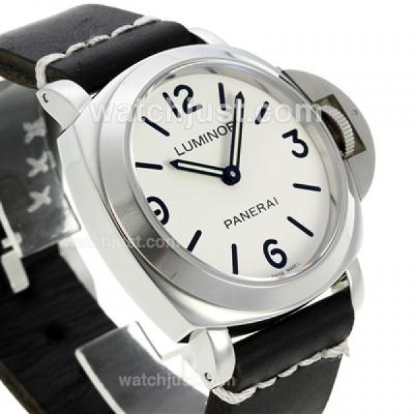 Panerai Luminor Swiss ETA Unitas 6497 Movement with White Dial-Leather Strap