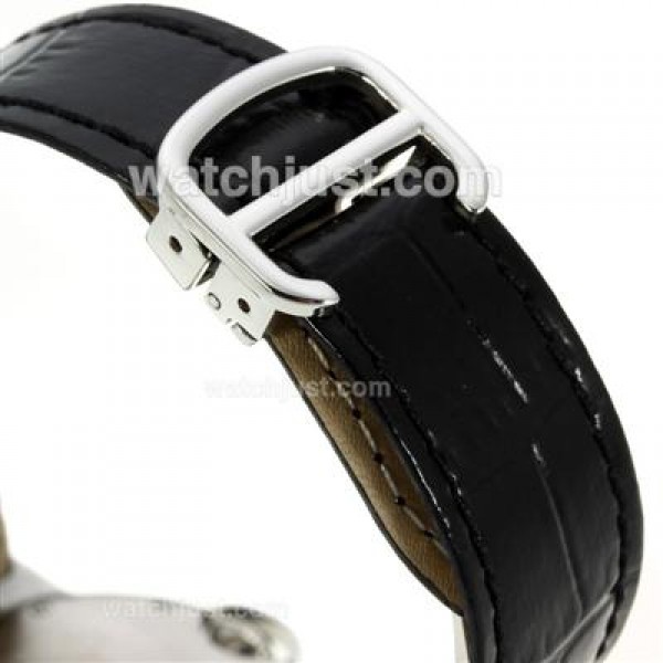 Cartier Ballon bleu de Cartier with MOP Dial-Black Leather Strap-Medium Size
