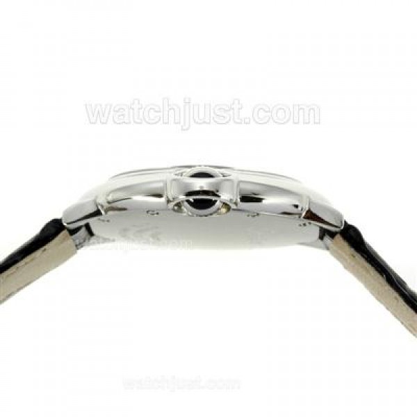 Cartier Ballon bleu de Cartier with MOP Dial-Black Leather Strap-Medium Size