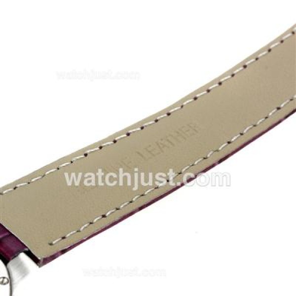 Cartier Ballon bleu de Cartier with MOP Dial-Purple Leather Strap-Medium Size