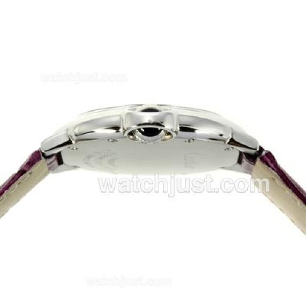 Cartier Ballon bleu de Cartier with MOP Dial-Purple Leather Strap-Medium Size