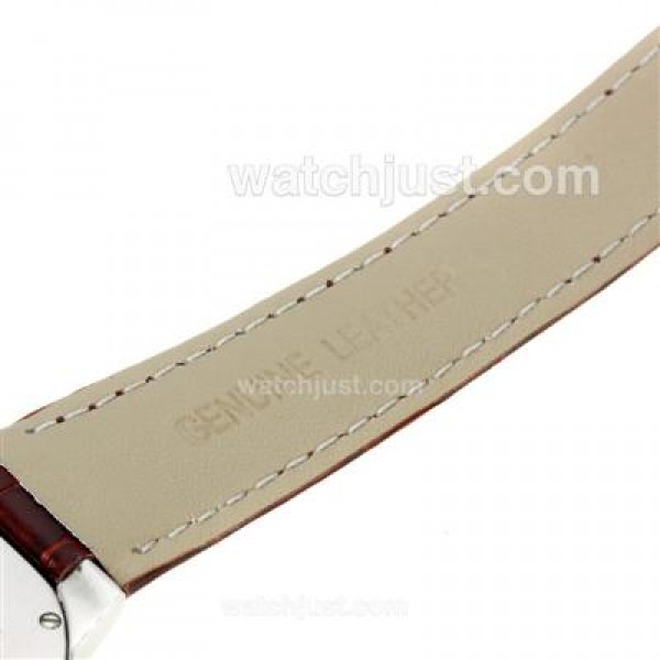 Cartier Ballon bleu de Cartier with MOP Dial-Brown Leather Strap-Medium Size