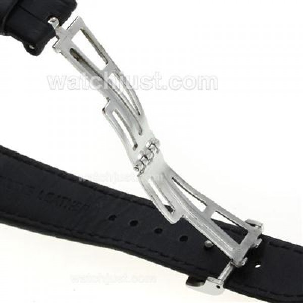 Audemars Piguet Royal Oak Swiss ETA 2836 Movement with Gray Checkered Dial-Black Leather Strap