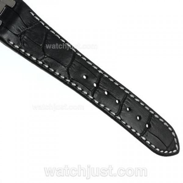 Audemars Piguet Royal Oak Swiss ETA 2836 Movement with Gray Checkered Dial-Black Leather Strap