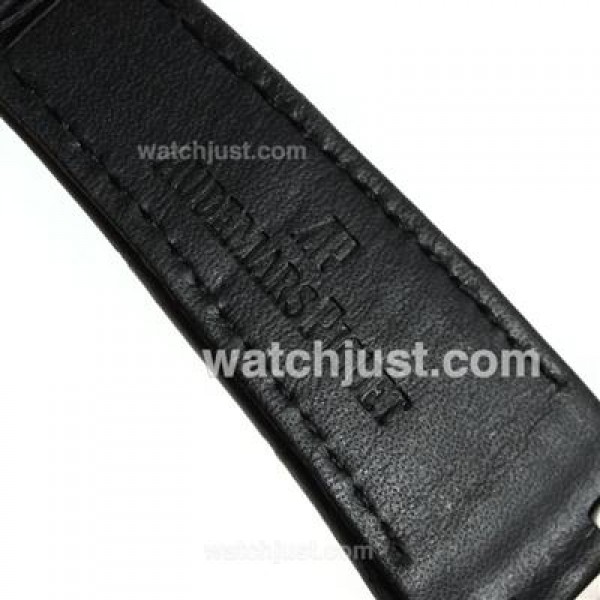 Audemars Piguet Royal Oak Swiss ETA 2836 Movement with Gray Checkered Dial-Black Leather Strap